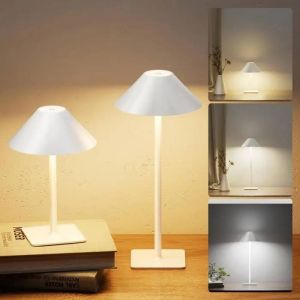 JACKYLED Lot de 2 Lampes de Table LED Sans Fil - 3 Couleurs, Intensit&eacute; R&eacute;glable, Batterie 5000mAh, 7 Hauteurs, Tout M&eacute;tal,&iquest;. - Neuf