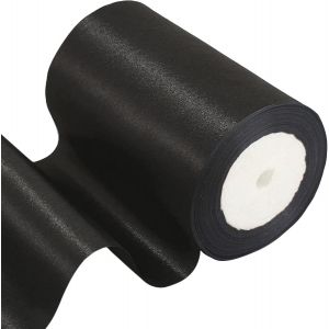 Sjzg-Ruban Satin Noir 10cm De Large,23m Ruban Cadeau,Ruban Couture Pour Gros Noeud Cadeau,Ruban Satin Soie Pour D&eacute;coration Mariage,L'artisanat D&eacute;coration Maison,F&ecirc;te G&acirc;teau,Emballage G&acirc;teau - Neuf