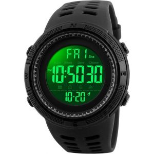Eryi-Homme Montre Sport Digital 50m Etanche Outdoor Multifonction Electronique Tactique Militaire Montres Bracelet Hommes Double Temps Calendrier Alarme Plastique Caoutchouc Montre Homme Garçon - Neuf