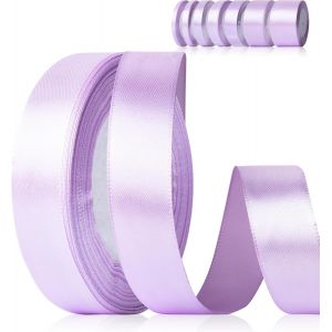 Ruban De Satin Violet 20 Mm X 22 M - Ruban Cadeau De Mariage - En Polyester - Pour Travaux Manuels, Décoration, Emballage Cadeau, Anniversaire, Bricolage - Neuf