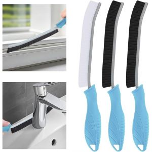 Kal-Brosse De Nettoyage - Brosse De Nettoyage À Poils Durs, Brosse À Coulis, Outils De Nettoyage Pour Les Toilettes, La Salle De Bain, La Maison, La Baignoire, L'évier, La Fenêtre (3, Bleu Clair) - Neuf