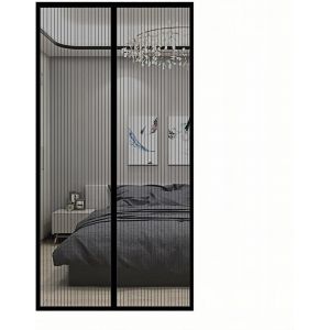 Moustiquaire Porte Fenetre,Aimantée Rideaux Anti Mouches,Porte Moustiquaire,Maillage Crypté Installation Sans Outil,Fermeture Automatique,Noir,90x210cm Fly Screen Door Magnetic - Neuf