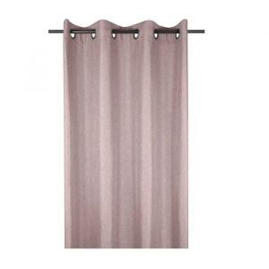 Rideau - Bea - 140 X 260 Cm - 100% Polyester - 8 ?Illets En M&eacute;tal - Rose Poudre - Neuf