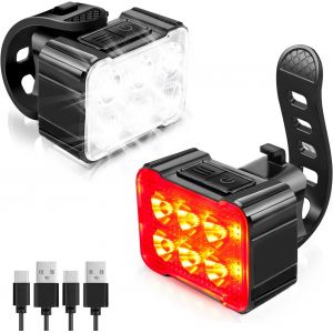 Lumiere Velo Avant Et Arriere, Lampe V&eacute;lo Led &Eacute;tanches Ipx6, Lampe Velo Ultra Slim Rechargeable Usb, Ensemble D'&eacute;clairage De V&eacute;lo Pour Cyclysme Vtt, Vtc, Bicyclette, Conduite De Nuit - Neuf