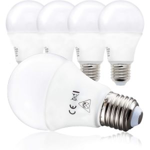 Kalanka-Lot De 5 Ampoules Led E27 9w 230v, Lumi&iquest;&iquest;Re Blanche Chaude De 2700k, 806 Lumen, &iquest;&iquest;Quivaut Ampoule Halog&iquest;&iquest;Ne 75w, Forme Ronde - Neuf