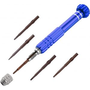 Kal-Ensemble De Mini Tournevis 5 En 1 Multifonction À Fente Et Cruciforme Pour Lunettes, Lunettes De Soleil, Montre, Bijoux, Kit D'outils De Réparation D'ordinateur-Bleu - Neuf