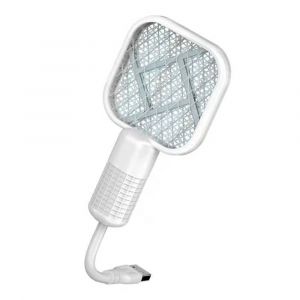 Raquette anti-moustiques USB portable,piège à moustiques,choc électrique,mini insecte volant,lumière UV infrarouge,raquette à insectes pour chambre à coucher - Type White - Neuf