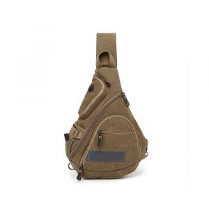 Un sac en cuir en toile de coton tendance vintage de style street café, 42 cm × 32 cm × 12 cm, sac messager à bandoulière simple avec sac à dos personnalisé pour homme - Neuf