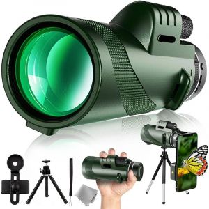 Haute Définition Monoculaire Télescope avec support pour Smartphone et un Trépied, un Double objectif HD Monoculaire Télescope - Neuf