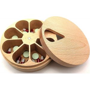 Pilules De Vitamines Hebdomadaires Quotidiennes En Bois Sel De Cuisine Cave À Épices Nail Art Glitter Crystal Boucles D'oreilles Bijoux Stockage Décoration Boîte - Neuf