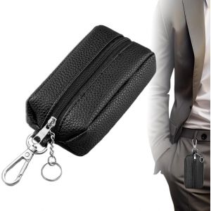 Pochette Porte-Cl&eacute;s,Etuis Porte-Cl&eacute; Cuir,&Eacute;tui Porte Cl&eacute; en Cuir &Eacute;tui de Protection,&Eacute;tui de Cl&eacute; de Voiture Portable avec Fermeture Eclair - Neuf