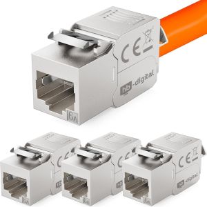 4x Module Keystone RJ45 CAT 6a Prise Réseau 10Gbit/s STP Blindé AWG 22-24 Connexion LSA Sans Outil pour Câble Ethernet LAN,Panneau de Brassage et Prise Murale - Neuf