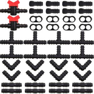 Kit de Raccord d'Irrigation, connecteurs de tuyau d'irrigation 16 mm, pour systèmes d'arrosage goutte à goutte, jardin, terrasse, pelouse ou parterre de fleurs (42 pcs) - Neuf