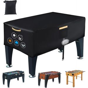 Housse de table de babyfoot 420D tr&egrave;s r&eacute;sistante et imperm&eacute;able avec boucle coupe-vent, 4 poign&eacute;es &agrave; bande r&eacute;fl&eacute;chissante, housse universelle pour table de baby-foot et jeu de football - Neuf