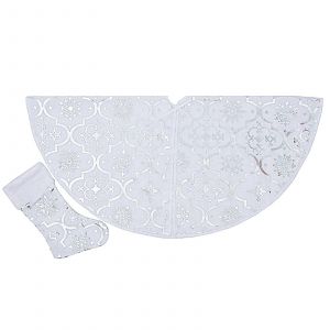 Jupe de sapin de No&euml;l, jupe de No&euml;l rouge douce avec canne de No&euml;l, jolie d&eacute;coration de sapin, compatible avec les d&eacute;corations de No&euml;l - Neuf