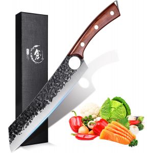 Mevronisshop-Couteau De Chef Professionnel Couteau Cuisine Acier Carbon&eacute; Coupante Couperet De Boucher Avec Bo&icirc;te Cadeau Couteau &Agrave; Viande Fruits L&eacute;gumes D&eacute;couper Emincer - Neuf