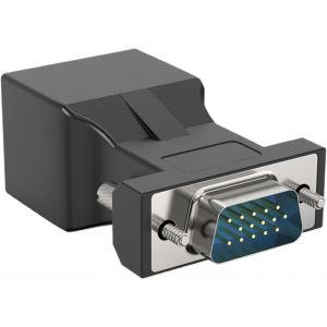 Convertisseur VGA vers Ethernet-Signaux clairs-Durabilité-Extension ABS VGA vers RJ45-Adaptateur pour réseau vidéo.[W828] - Neuf