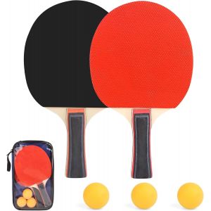 Asfasfq-Raquette De Ping-Pong Raquette Ping Pong Raquette Tennis De Table Set De Tennis De Table Avec 2 Raquette De 3 Balle 1 Housse Pour Débutants Joueurs Avancés - Neuf