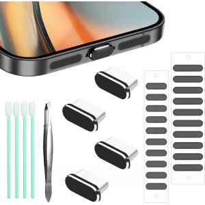 KALY-Lot De 4 Bouchons Anti-Poussière Usb-C,Bouchon Anti-Poussière Usb-C De Type C,Bouchon De Port De Charge Applicable À L'Iphone 15/16 Series,Pour Tous Les Appareils Usb-C - Neuf