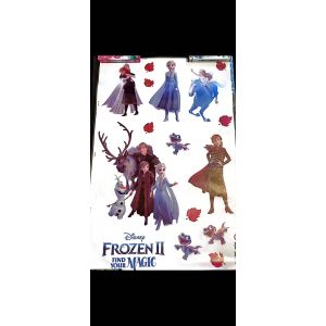 Stickers muraux Frozen II – Reine des Neiges 2 – Grand format 90x60 cm – Décoration murale chambre enfant, fille, couloir – Elsa, Anna, Olaf, Kristoff – Art mural magique, exclusif – 8 - Neuf
