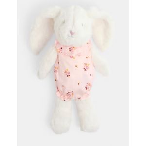 Doudou lapin blanc Obaibi grenouill&egrave;re rose fleurie fleurs roses jouet peluche naissance poup&eacute;e lapinette soft toy bunny baby - Neuf
