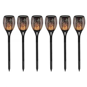 Lot De 3 Lampes Torches Solaires &Agrave; Flamme Vacillante Pour La D&eacute;coration De Jardin Et D'all&eacute;e Ext&eacute;rieure - Neuf