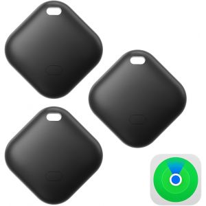 VornixorSarlshop-3 Pi&egrave;ces Air Tag Traceur, Fonctionne avec l&iquest;app Localiser Apple, Localisateurs D&iquest;Objets Bluetooth pour Valises/Portefeuilles/Cl&eacute;s/Sacs/Bagages, Batterie Rempla&ccedil;able (Noir) - Neuf