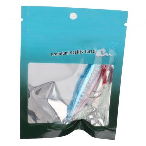 Leurre Artificiel 30 G Avec Yeux 3d Et Hamecon Plume, Leurre De Peche En Metal Pour Eau Douce Et Eau Salee, Bleu - Neuf