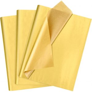 60 Feuilles De Papier De Soie Doré, 50 X 35 Cm, Papier D'emballage Cadeau Métallique Pour Mariage, Anniversaire, Fête D'anniversaire, Décoration De Saint-Valentin - Neuf