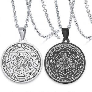 Nouveau,Adapt&eacute; Ange Pendentif 7 Ange Pendentif Salomon Pendentif Sceau Quadrangulaire Hommes Ange Sigil Collier Hommes Sev - Neuf