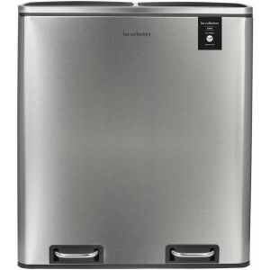 U2013 Poubelle De Tri &Agrave; P&eacute;dale N&deg;904, Acier Inoxydable, Double Compartiment De 30l, Sac Compatible 30l, Tri S&eacute;lectif, Seaux Amovibles, R&eacute;sistante, Pratique, Fermeture Silencieuse, Inox - Neuf
