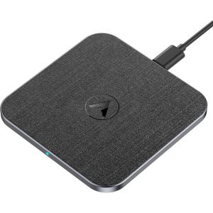 JGD-15W Chargeur Induction, Qi Chargeur sans Fil Rapide pour iPhone 17/16/15/14/13/12/11/Pro Max/XS/XR/X/8, Samsung Galaxy S25/S24/S23/S22/S21/S20/S10/S9, Huawei, Xiaomi, AirPods 2/3/Pro, Cuir Noir - Neuf