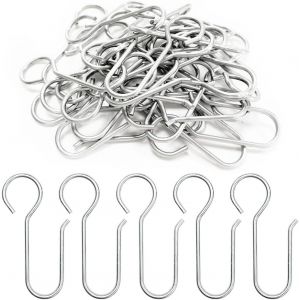 30 Pièces Crochets à Rideaux en métal,Crochets de Rideaux,Crochets agrafes pour Rideaux,pour Rideau de Fenêtre,Rideau de Douche(64 * 36mm) - Neuf