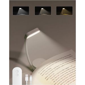 Kalanka-Blanc Lampe De Lecture Rechargeable, 9 Led Liseuse Lampe Clip, 3 Couleurs Et 3 Luminosit&eacute;s,Mini Veilleuse,Longue Autonomie Rotation Flexible 360&deg; Pour Lire Au Lit - Neuf