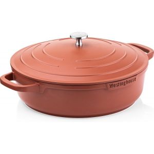 Subzonal-Performance Series Sauteuse Peu Profonde Avec Couvercle, 32 Cm, Fonte D'aluminium L&eacute;g&egrave;re, Compatible Avec Toutes Les Cuisini&egrave;res Et Le Four, Couvercles De Poign&eacute;e Inclus, Orange - Neuf