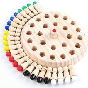 Jeu d'&eacute;checs en bois &agrave; m&eacute;moire de forme, jeu d'&eacute;checs en allumettes pour enfants, jouet cognitif color&eacute; - Neuf