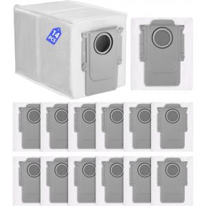 14 Sacs à Poussière compatibles avec Roborock S8 MaxV Ultra / S8 Max Ultra/Q Revo/Qrevo Pro/Qrevo MaxV/Qrevo S/Qrevo Master Aspirateur, Accessoires Grande Capacité pour Roborock - Neuf