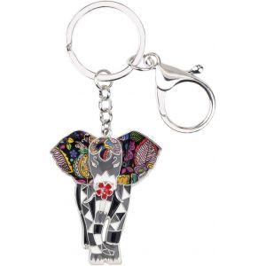 Kal-Emaille Eléphant Porte-Clés Cute Eléphant Porte-Clés Pour Les Femme Filles Sac Accessoires De Voiture - Neuf