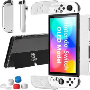 Shiba-Coque Compatible Avec Nintendo Switch Oled Modèle 2021, Étui Switch Oled Transparent, Housse De Poignée Joy-Con En Tpu Soupl[5 - Neuf