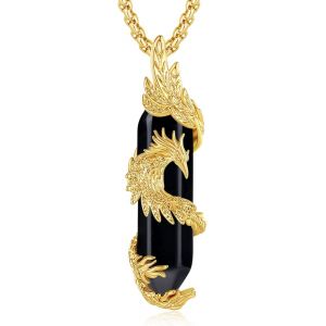 Asas-Collier Phénix Cristal Pendentif,Quartz Rose Pour Femme Cristal Bijoux Mythiques Bonheur Pierre Personnalisé Cadeau Maman Femme - Neuf