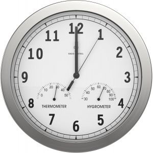 ERYI-Timerider Horloge Murale Radio-Pilotée Ultra-Précise, Pendule Murale Silencieuse Pour Salon/Cuisine/Bureau, Pendule Murale Aluminium Avec Thermomètre Et Hygromètre Intégrés - 30,5 Cm - Neuf
