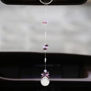 HJLIAN Lustre suspendu fait main en cristal arc-en-ciel, prismes, boule, lampe, decoration de voiture de Noel #1 - Neuf