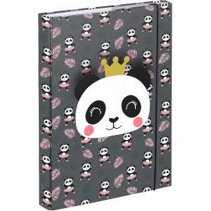 Bo&icirc;te &Agrave; Cahiers Pour Cartable A5 &iquest; Chemise Pour Enfants Avec &Eacute;lastique Et Rabats Int&eacute;rieurs &iquest; Porte-Cahiers Avec &Eacute;lastique Pour Fille (Panda) - Neuf