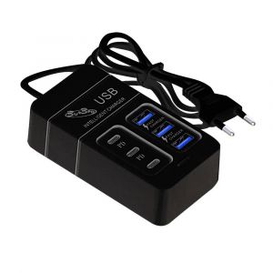 Chargeur Multiport Usb Pour T&eacute;l&eacute;phone Portable,Adaptateur De Charge Rapide,Prise Eu,Us,Uk,Type C,35w--Eu Black 3usb - Neuf
