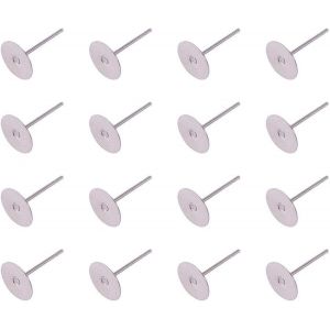 Kal-1 Sac/50pcs Acier Inoxydable Boucles D'oreilles Goujons Composants Clou D'oreille 12x8mm Crochet A Levier Dos - Neuf