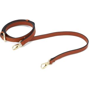 RFCBC-Sangles de Sac en Cuir Microfibre pour Femme, Remplacement de la Courroie de Sac réglable, Bretelles pour Sacs à Main, rallonge de Rechange pour Sac à bandoulière avec Crochets (Or-Marron) - Neuf