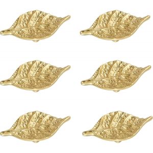 Poign&eacute;es de meuble en forme de feuille d'or, 6 pi&egrave;ces, poign&eacute;es d'armoire en forme de feuille, boutons de tiroir, poign&eacute;es de tiroir dor&eacute;es, poign&eacute;es de meuble pour tiroir de garde-robe - Neuf