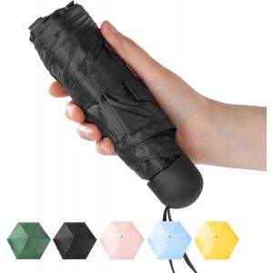 Jgd-Mini Parapluie Pliant Anti Uv Soleil Parapluie De Poche, Manuel Compact Petit L&eacute;ger 6 C&ocirc;tes Parapluie Pour Activit&eacute;s De Plein Air De Voyage Parapluie Pliable - Neuf