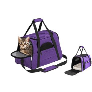 Sac De Transport Pour Animaux De Compagnie Avec Poche Chauffe-Mains Pour Chiens Et Chats - Violet - Neuf