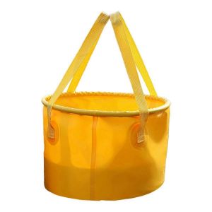 Seau Pliant Portable Ext&eacute;rieur P&ecirc;che Portable Jaune B - Neuf